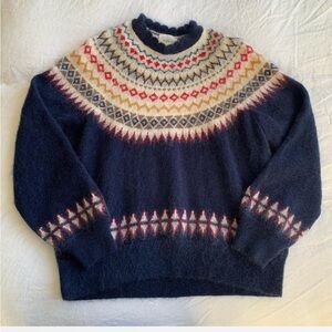 NWT Doen fair isle sweater in navy oslo size M